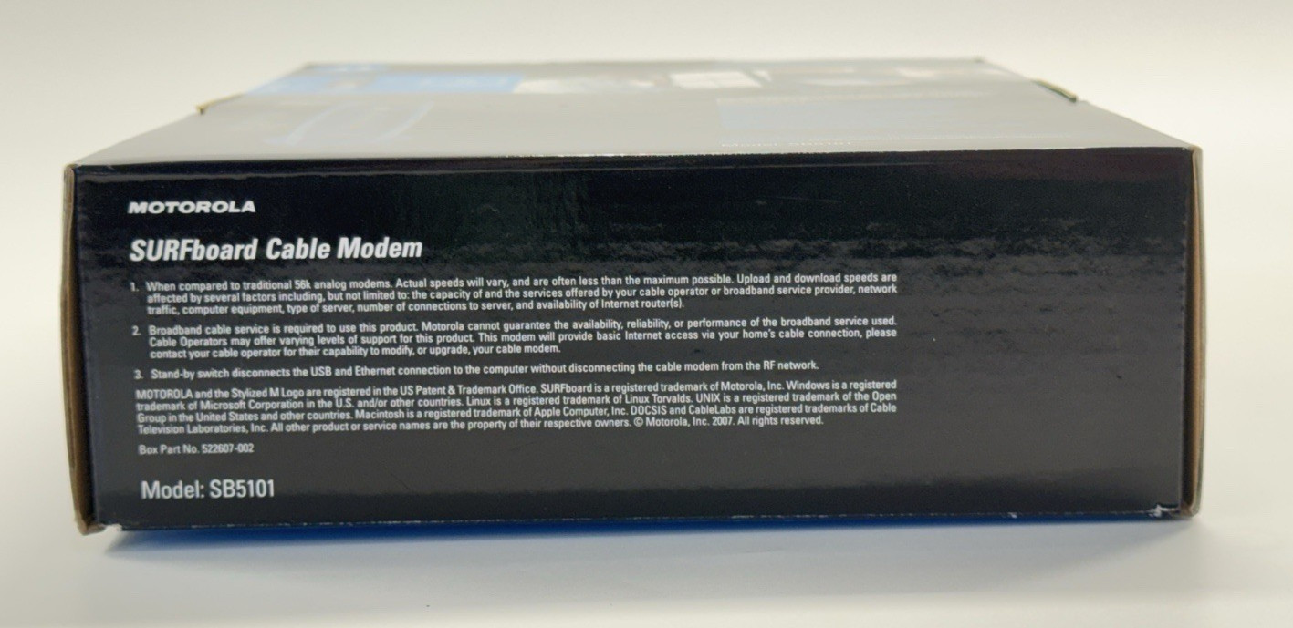 Motorola SB5101 DOCSIS 2.0 Cable Modem with Haxorware (BRAND NEW) Free Shipping