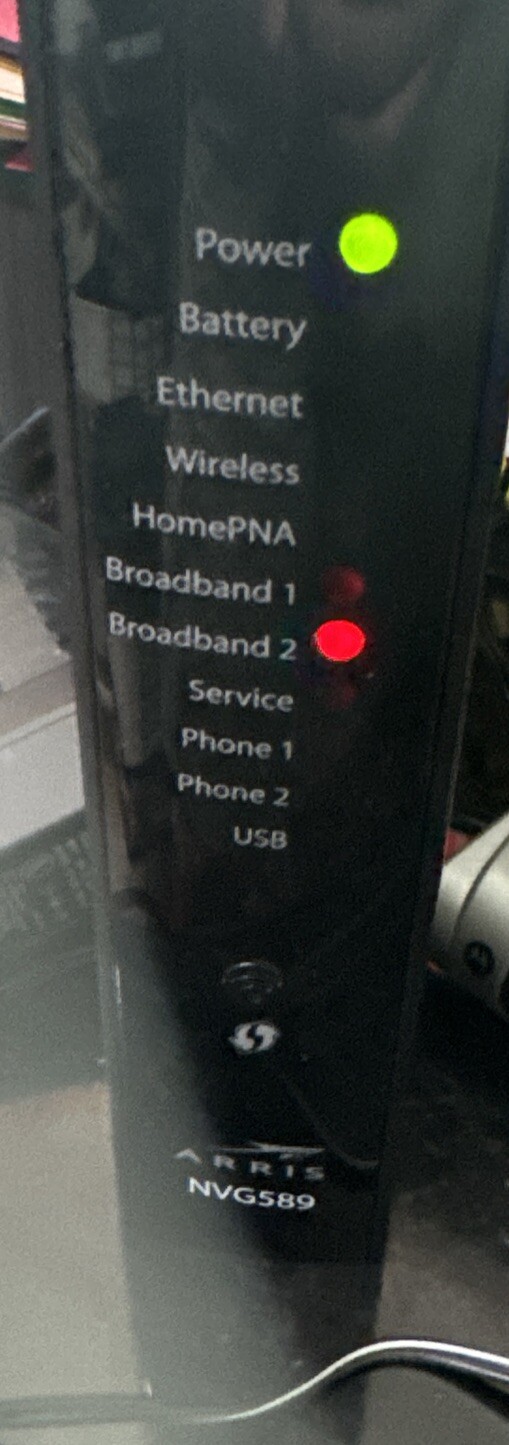 Att ARRIS NVG589 AT&T U-verse Modem With Power Cable