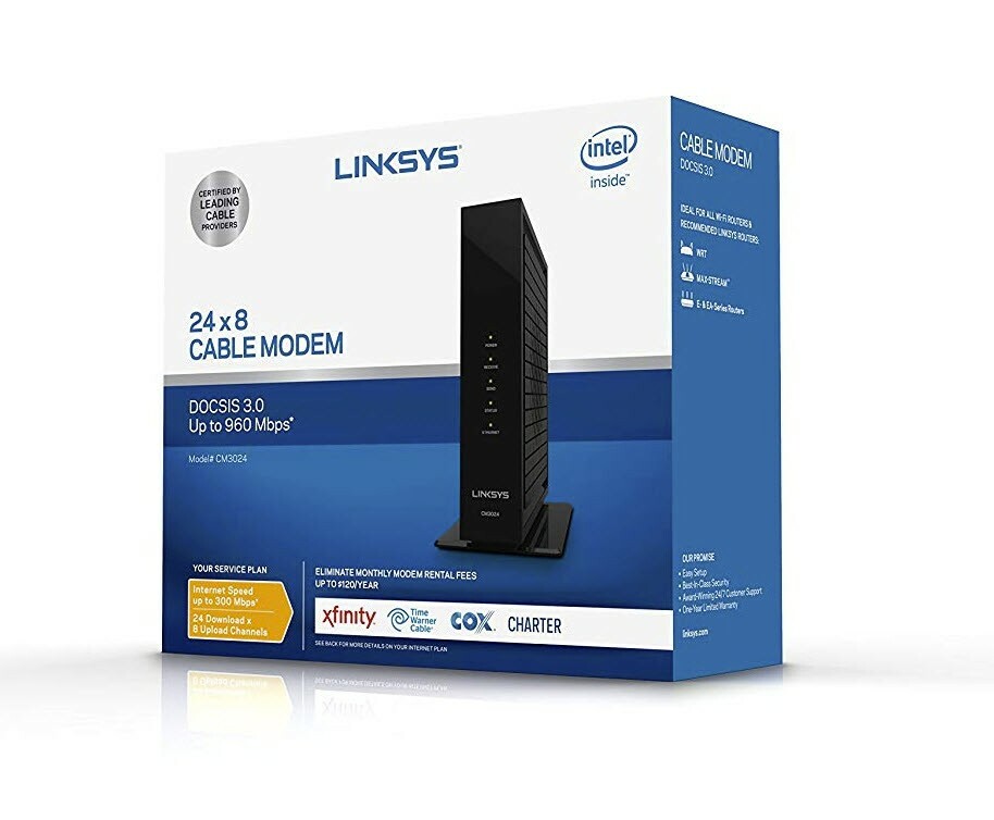 Linksys DOCSIS 3.0 24X8 Cable Modem CM3024