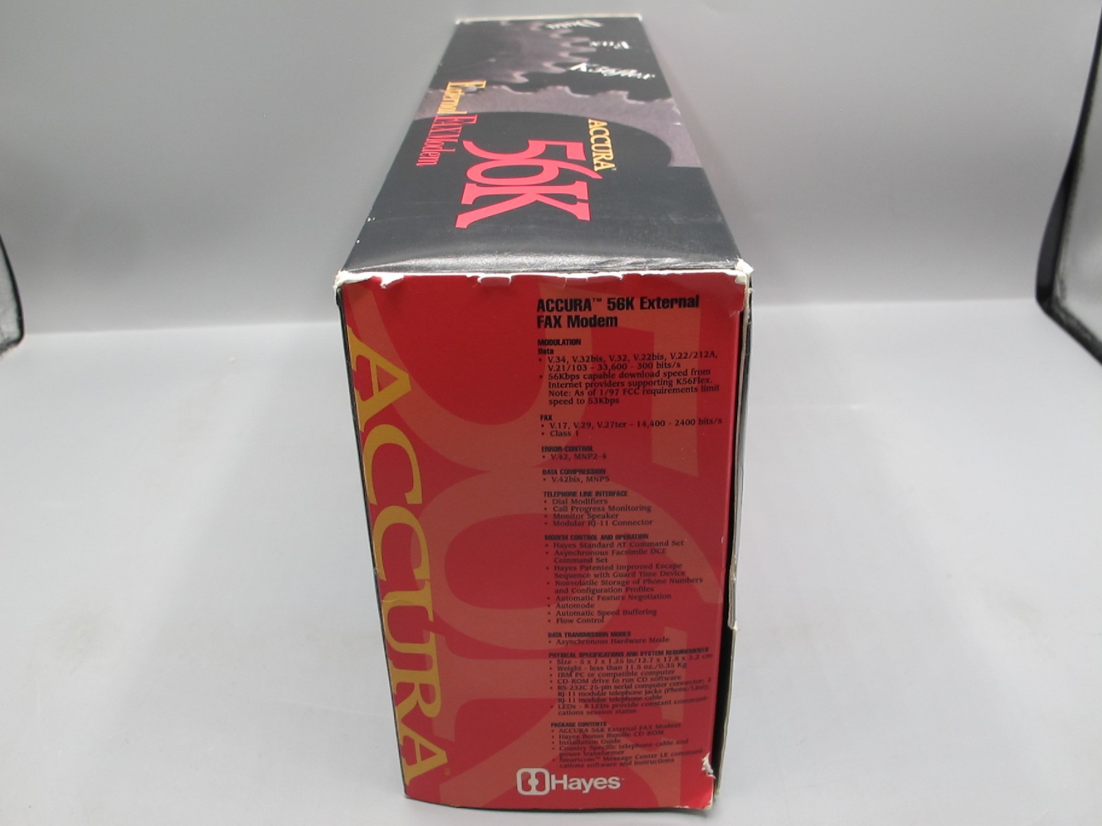 Vintage New Open Box Hayes Accura 56K V.90 External Computer PC Fax 4703US Modem