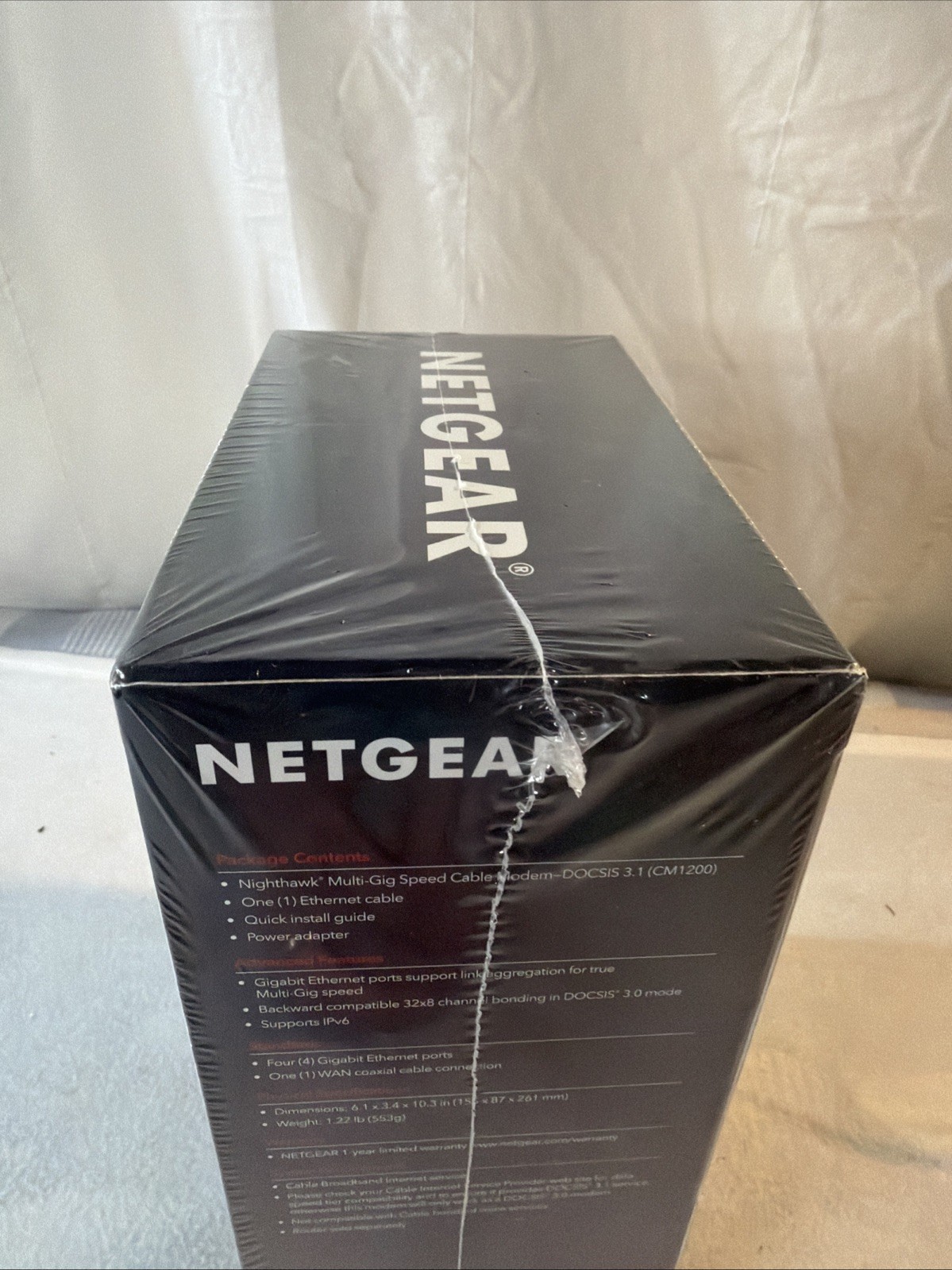 NETGEAR Nighthawk CM1200-100NAS DOCSIS 3.1 Cable Modem SEALED