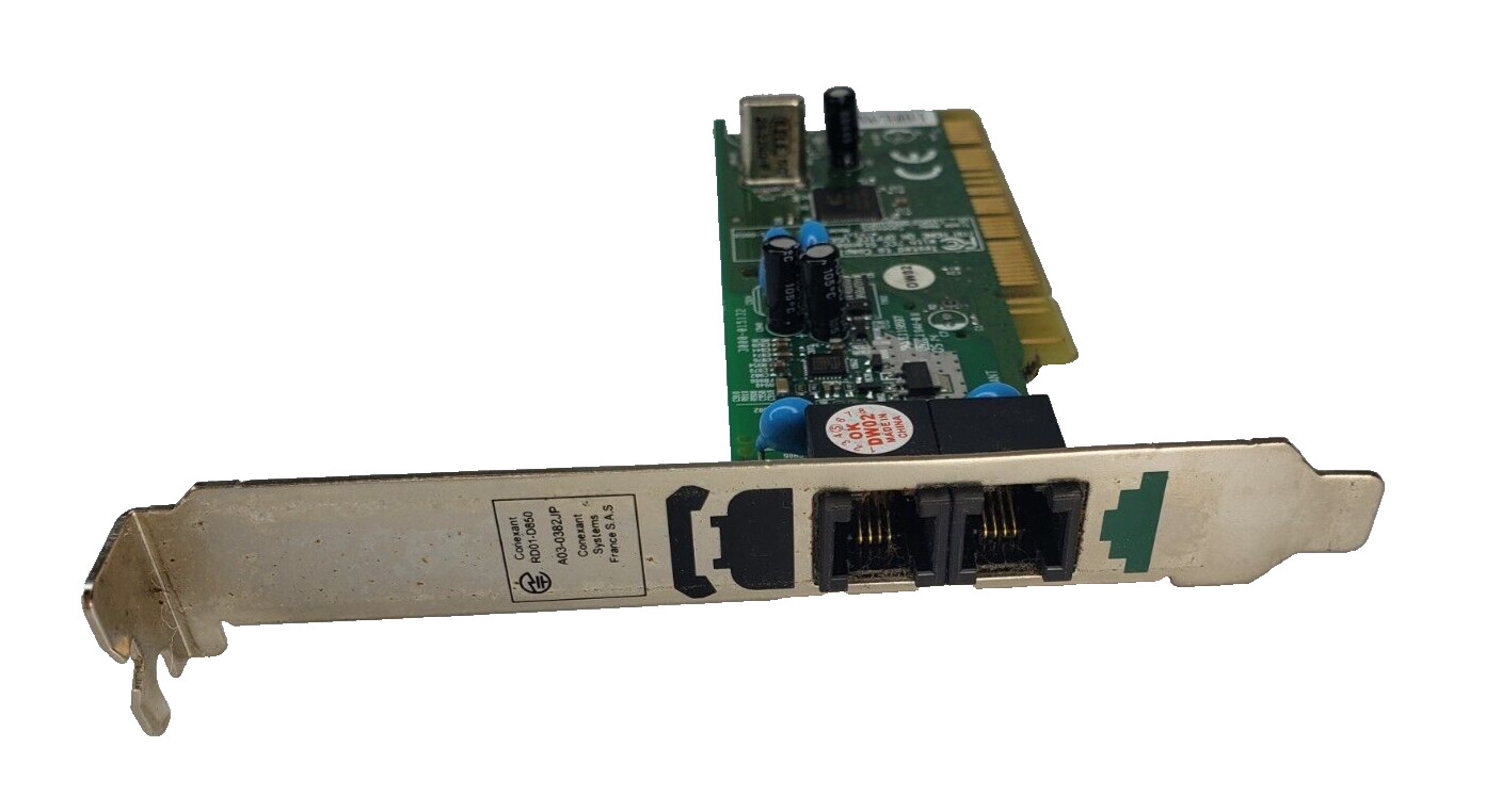 Conexant RD01-D850 PCI Dual Modem PC Computer Card Fax Phone Line 56K