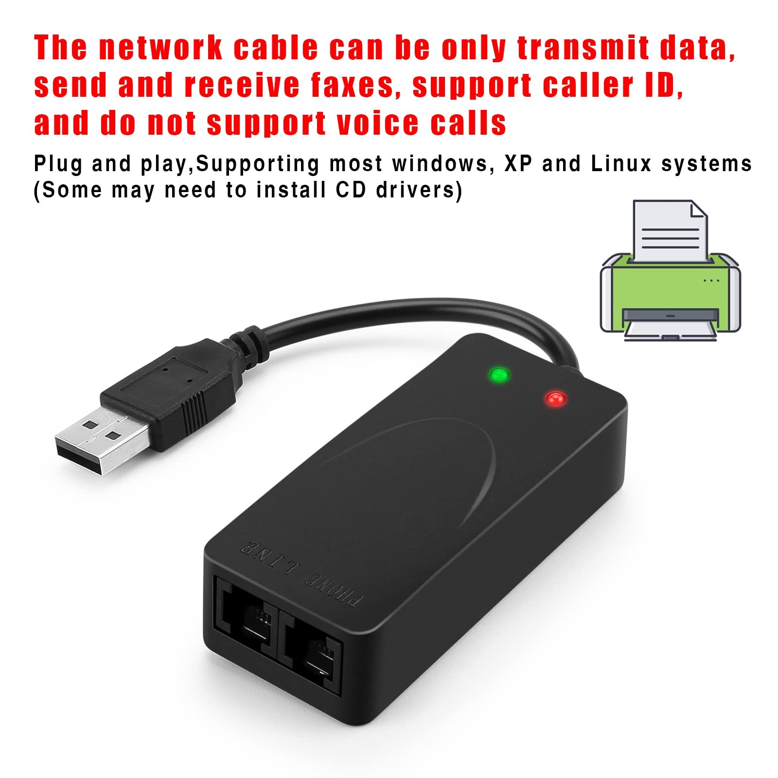 AGPtek External USB 2.0 3-in-1 Data Voice Dial Up Modem 56K V.92 V.90