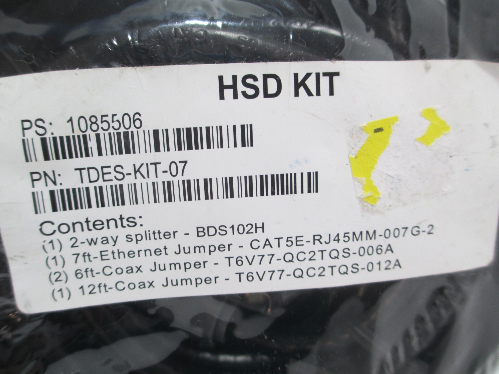 NEW HSD Cable Kit-7 ft Ethernet & 6/12 ft. Coax (jumpers) Cables-Splitter