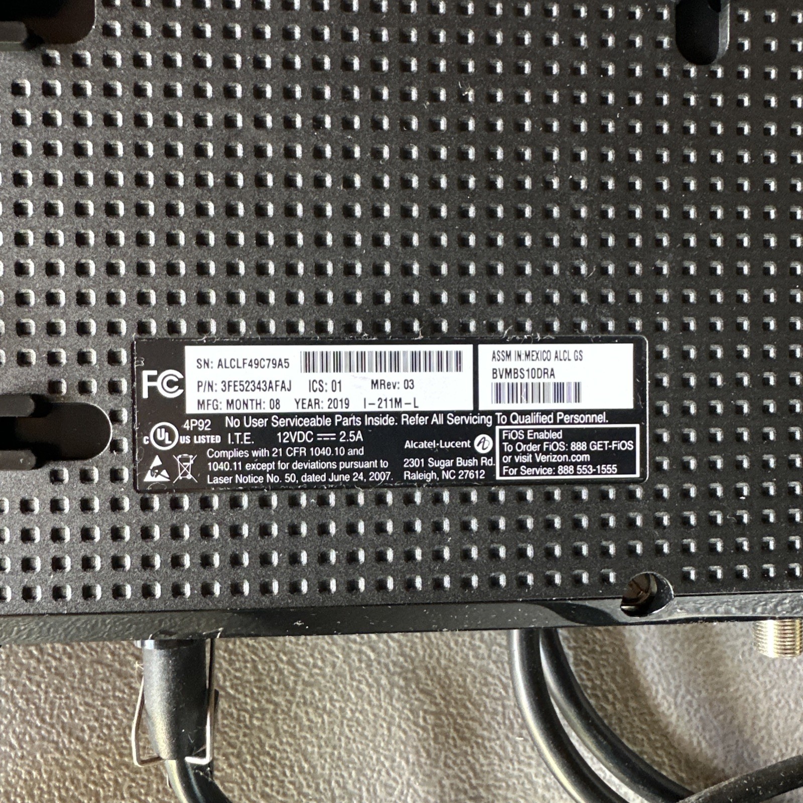 VERIZON Fiber FIOS TV INTERNET OPTICAL NETWORK TERMINAL ONT I-211M-L MODEM