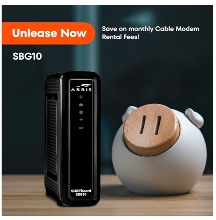 ARRIS (SBG10) – Cable Modem Router Combo – DOCSIS 3.0 16 x 4 Gigabit & AC1600