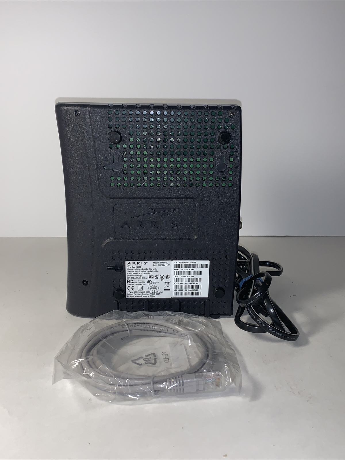 Arris Model TM502G Wireless Telephony Modem – Black Good Condition Tested Works