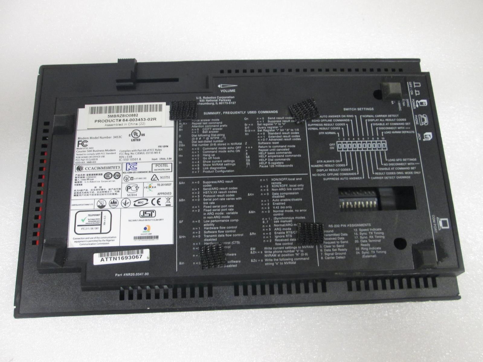 USROBOTICS 3453C COURIER 56K BUSINESS MODEM UNIT ONLY