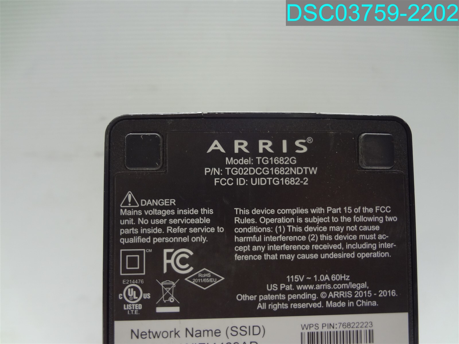 ARRIS TG1682G Dual Band WI-FI 802.11AC Modem Router Wireless