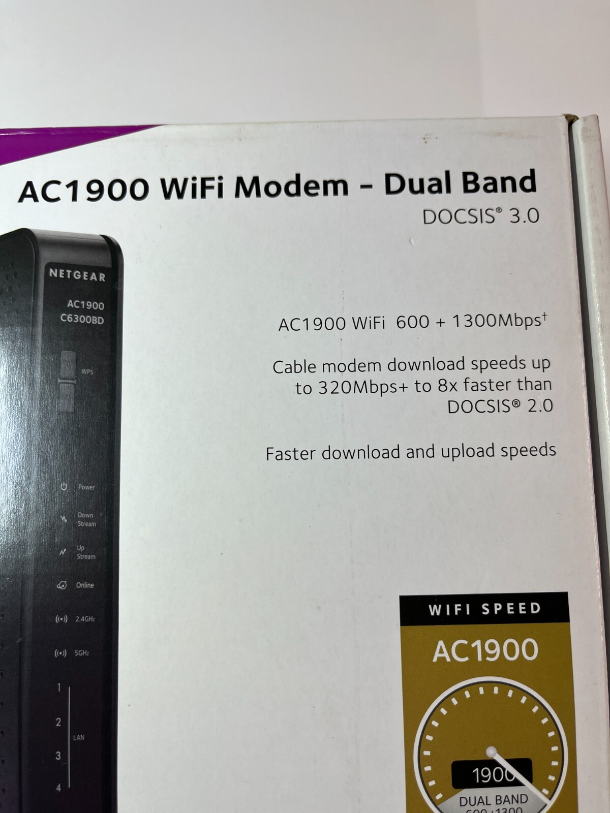 Netgear, C6300BD, AC1900, DOCSIS 3.0, Cable Modem, WiFi Router, Comcast