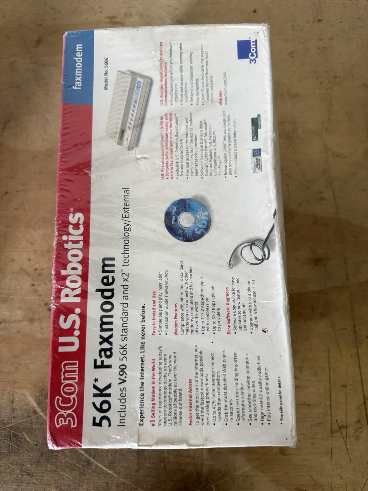 NEW Sealed 3Com U.S. Robotics 56K External Faxmodem Model 5686