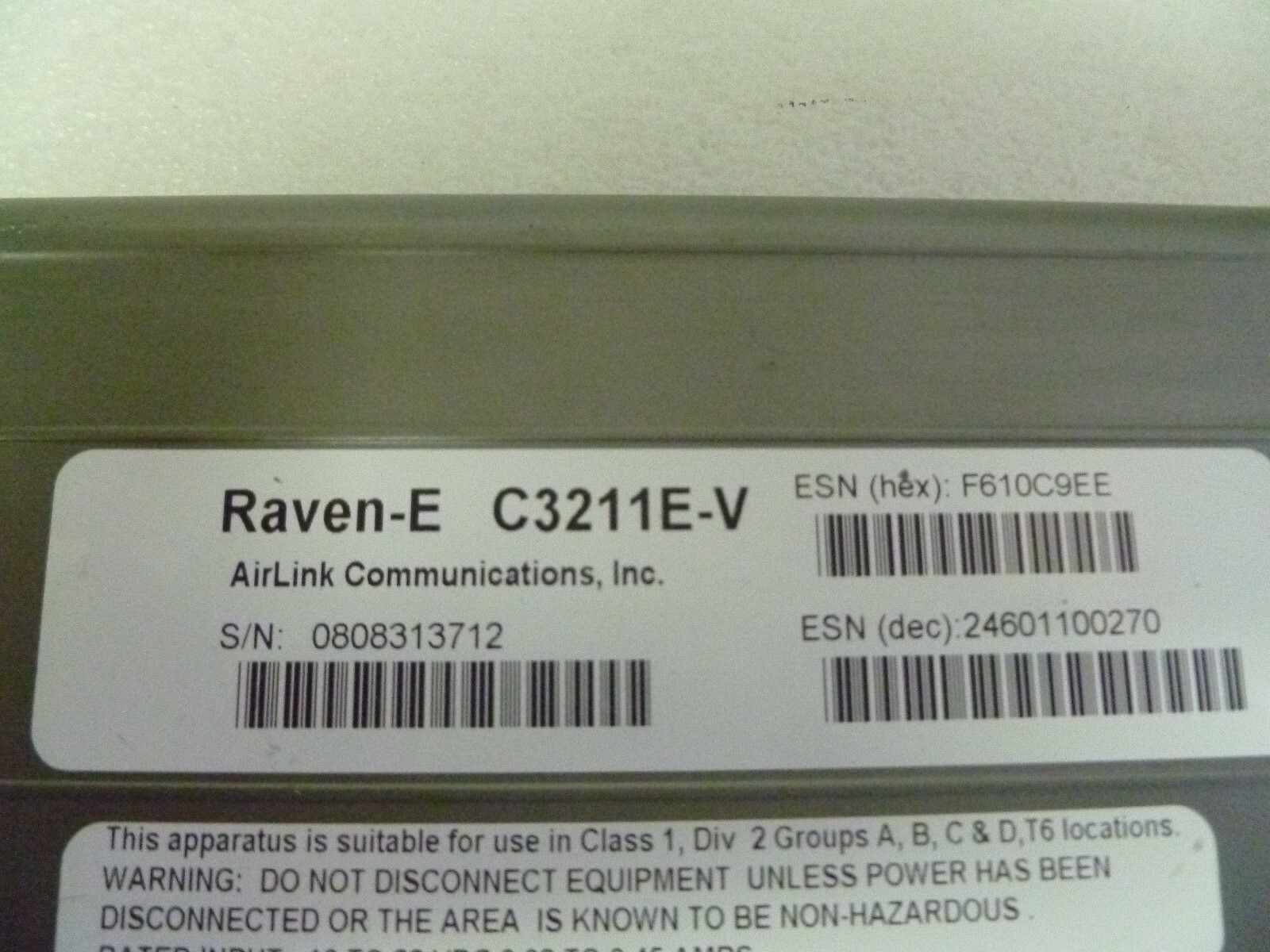 AIRLINK COMMUNICATIONS RAVEN-E C3211E-V
