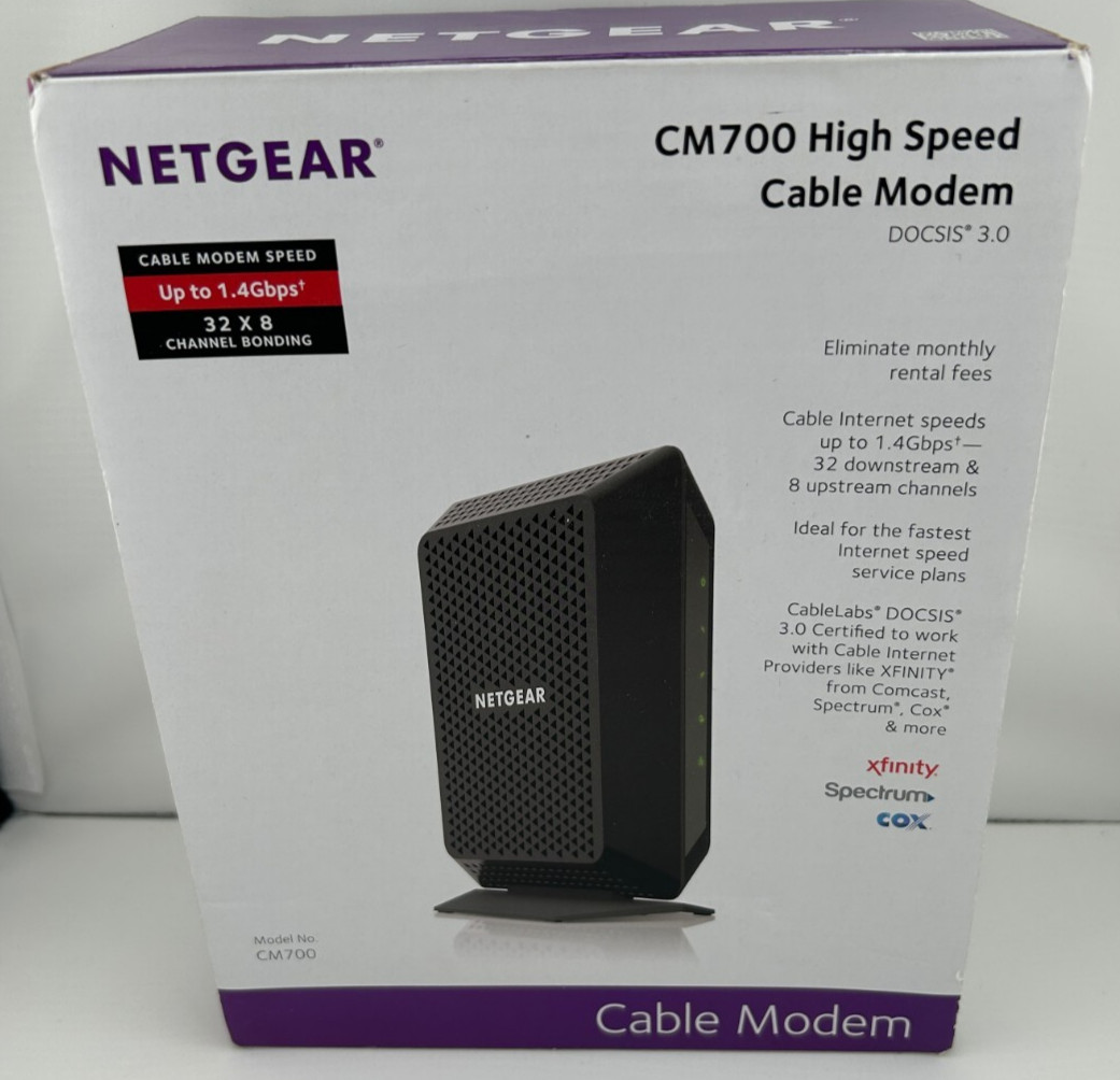 Used NETGEAR CM700 High Speed Cable Modem DOCSIS 3.0,Up to 1.4gbps