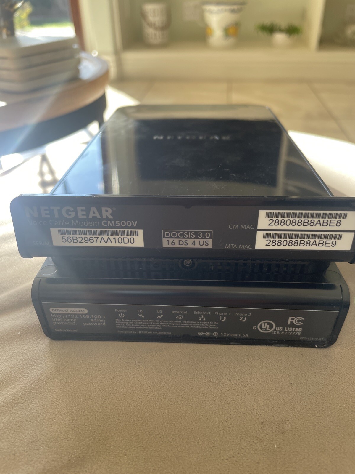 NETGEAR CM500V Cable Modem for Internet & Voice