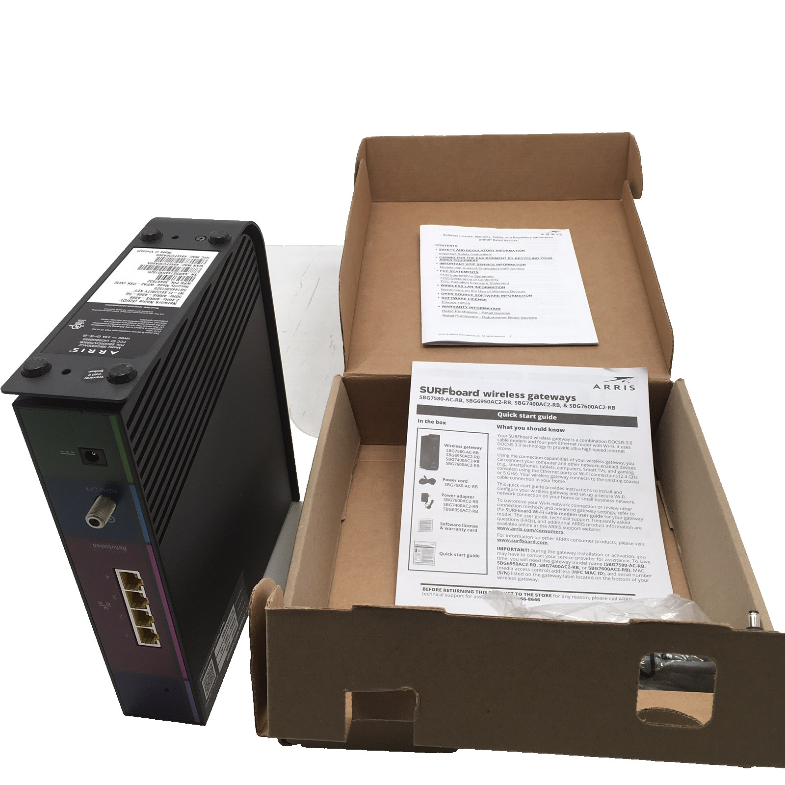 ARRIS Surfboard SBG6950AC2 Cable Modem & Wi-fi Router With McAfee, Open Box