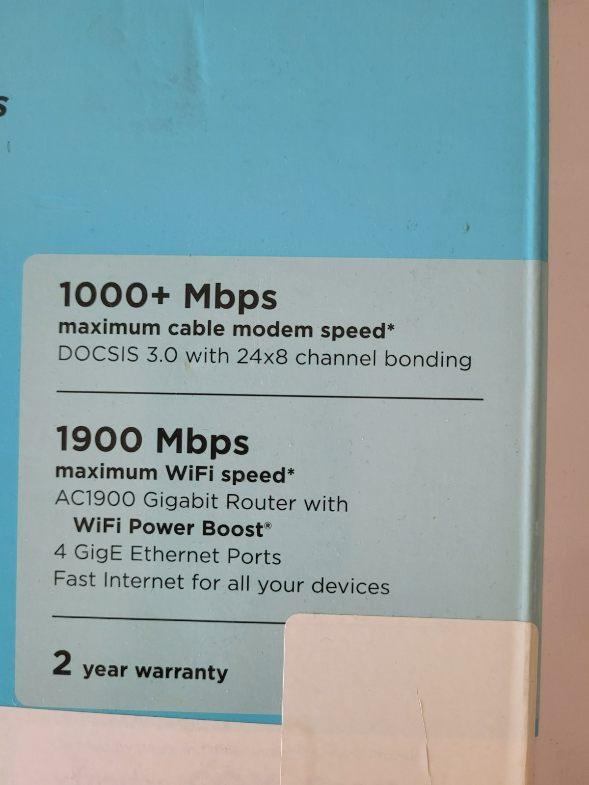 Motorola Cable Modem 24×8 Plus AC1900 Dual Band WIFI Gigabit Router