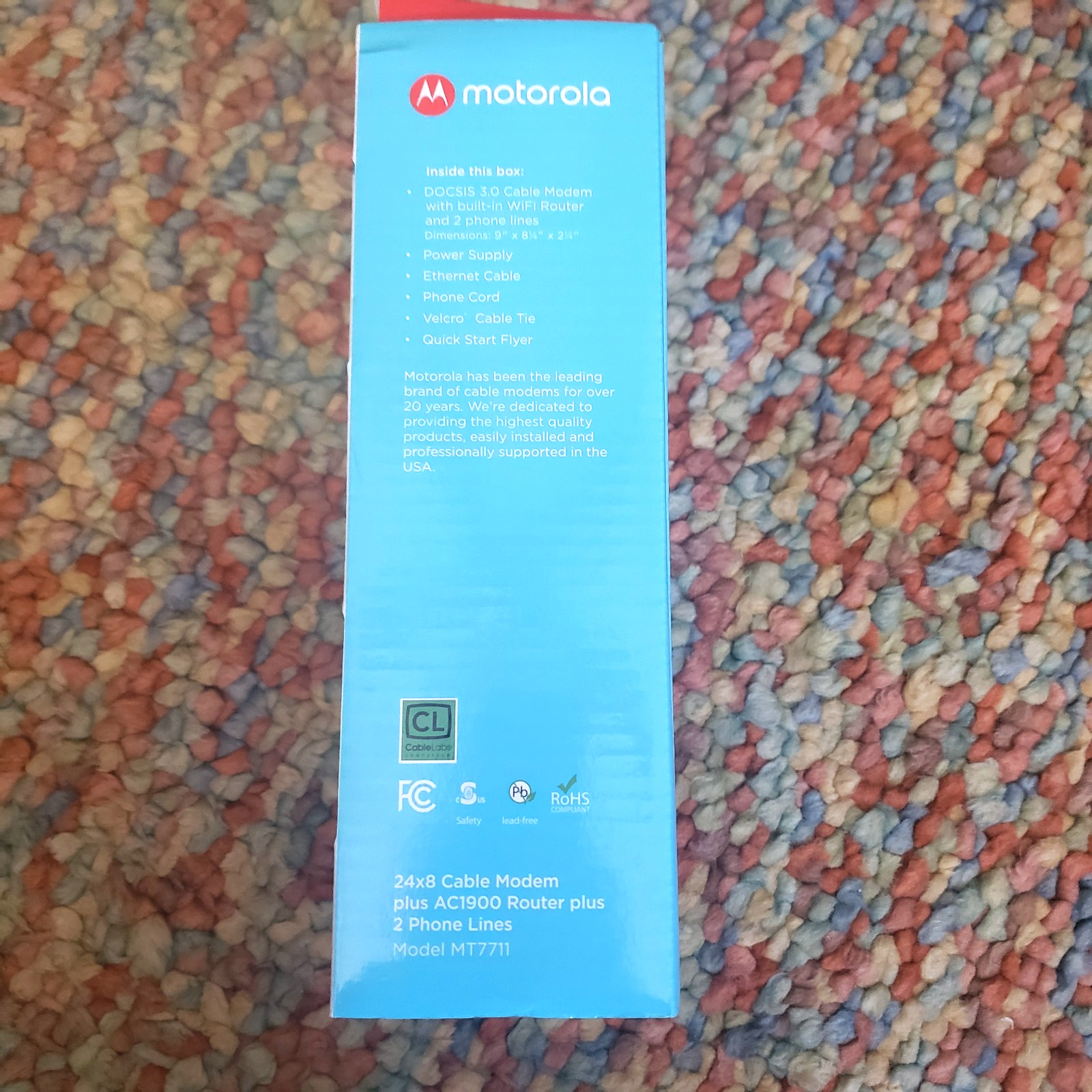 Motorola MT7711 24×8 Cable Modem Plus AC1900 WiFi Router & 2 Phone Lines