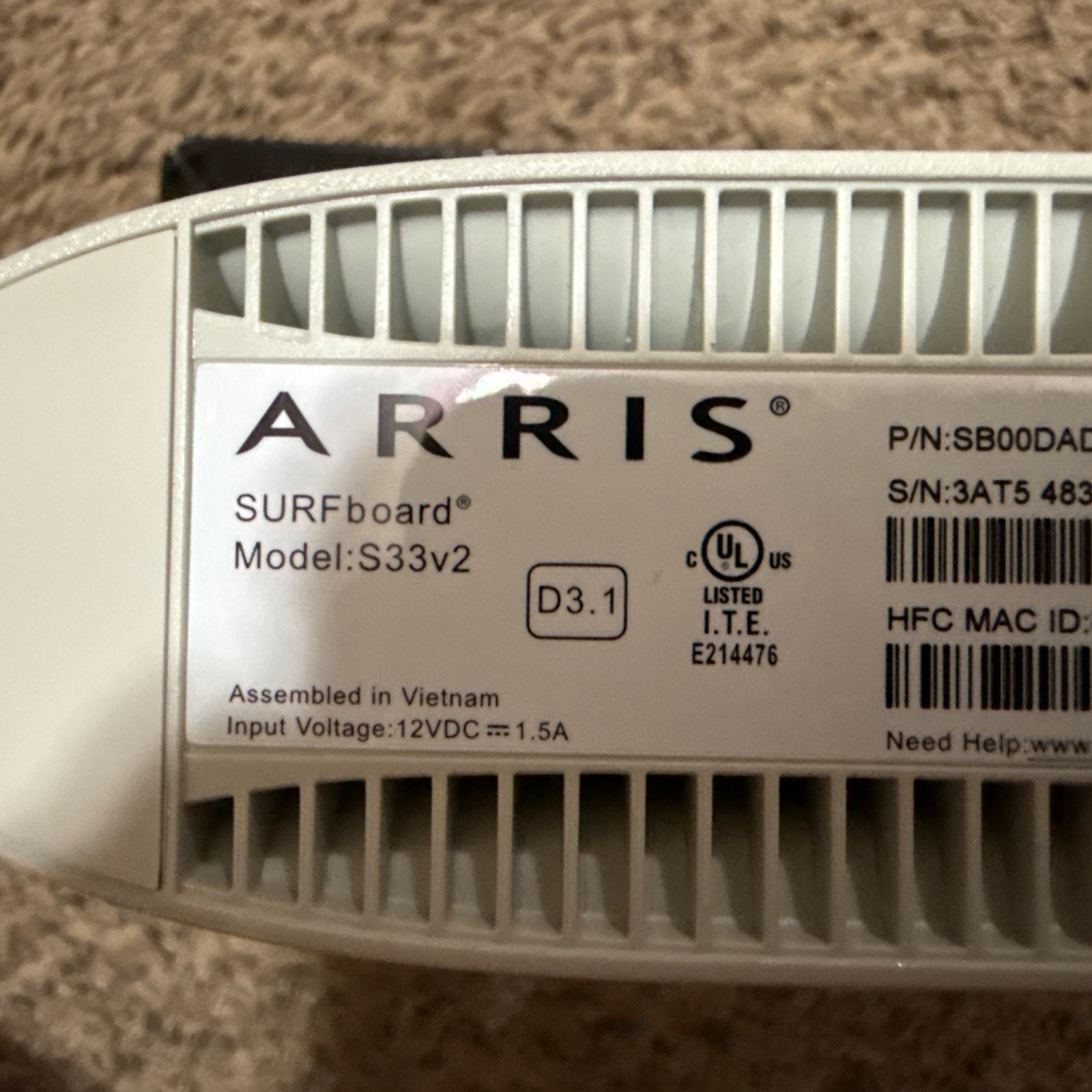 ARRIS Surfboard S33 V2 DOCSIS 3.1