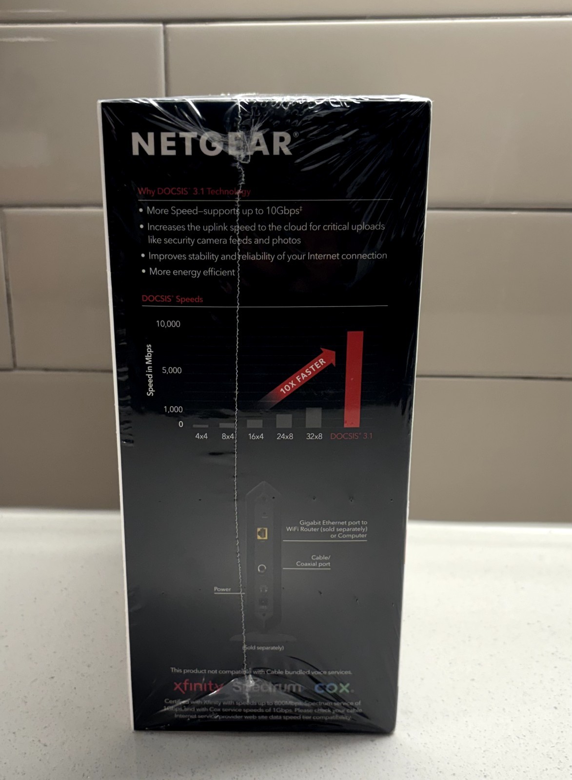 Netgear Cable Modem Black(CM1000-100NAS)Gigabit Ethernet, Cox, Spectrum, XFinity