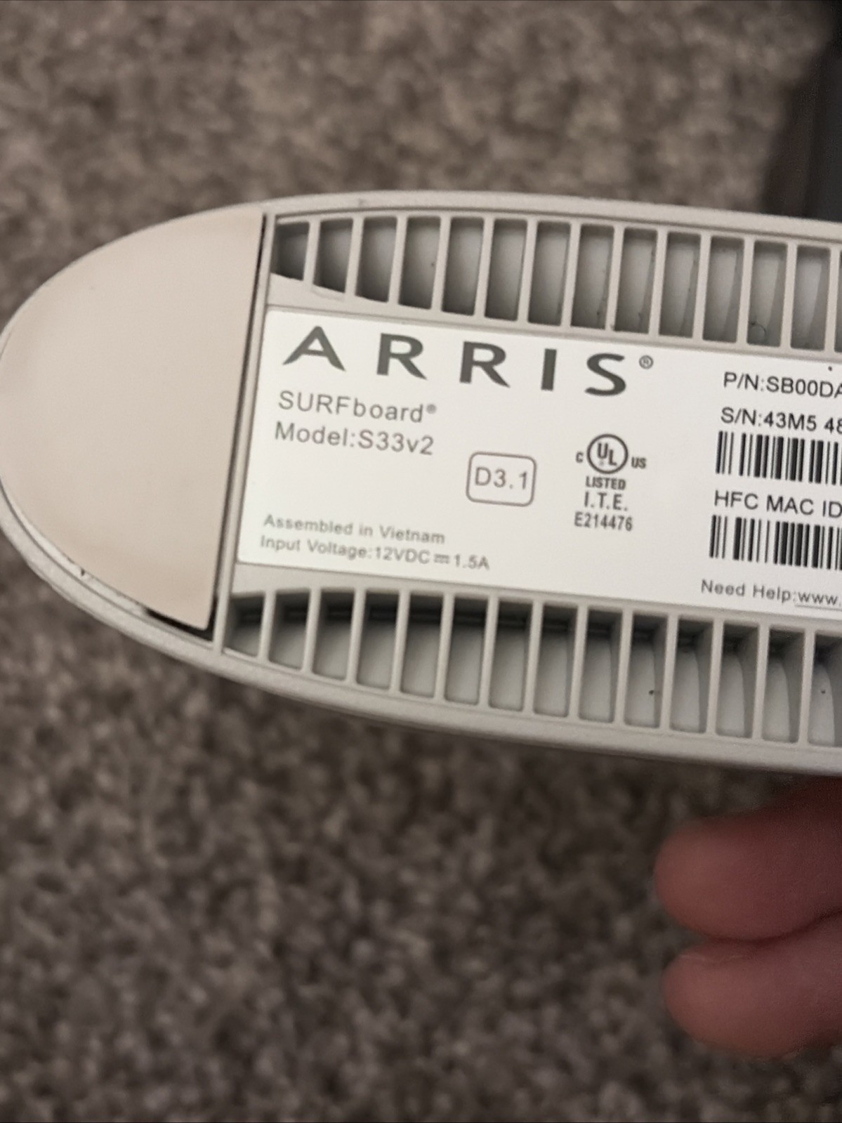 ARRIS SURFboard S33 DOCSIS 3.1 Cable Modem 10 Gbps Multi-Gigabit