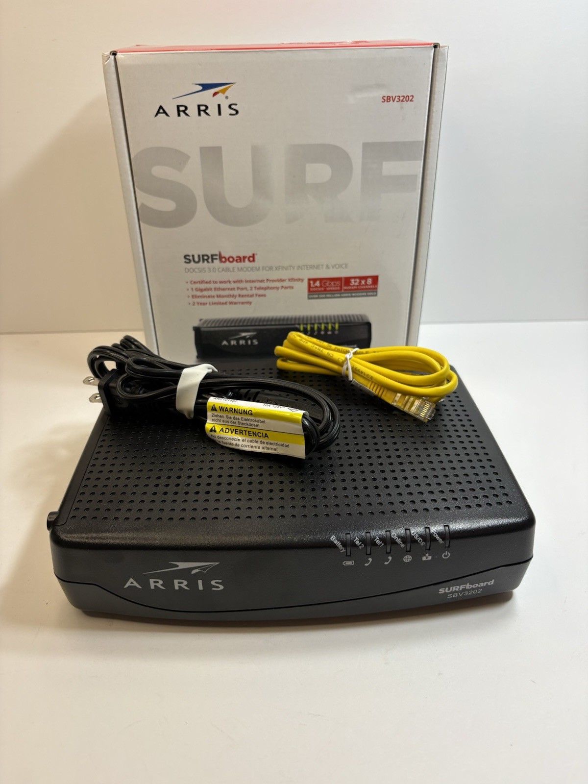 ARRIS SBV3202 Docsis 3.0 Voice Cable Modem – Black