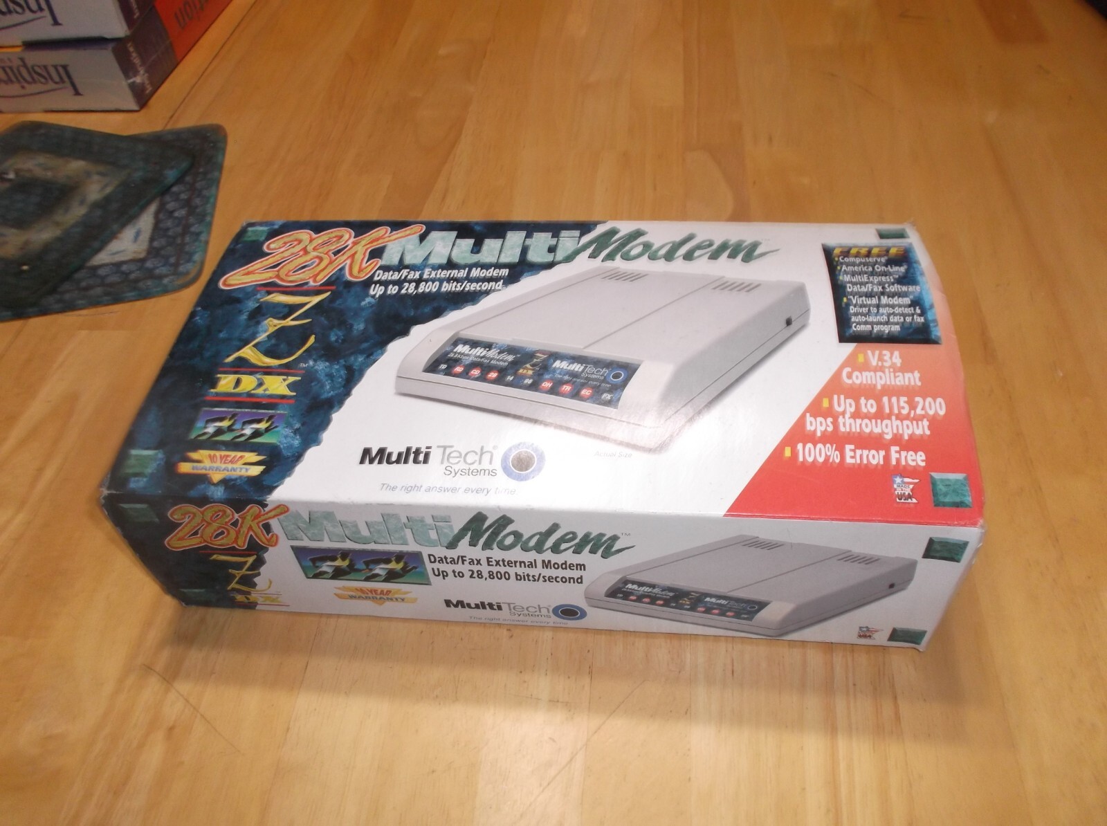 Multi-Tech MultiModemZDX MT2834ZDX28K Data/Fax Modem in Original Box