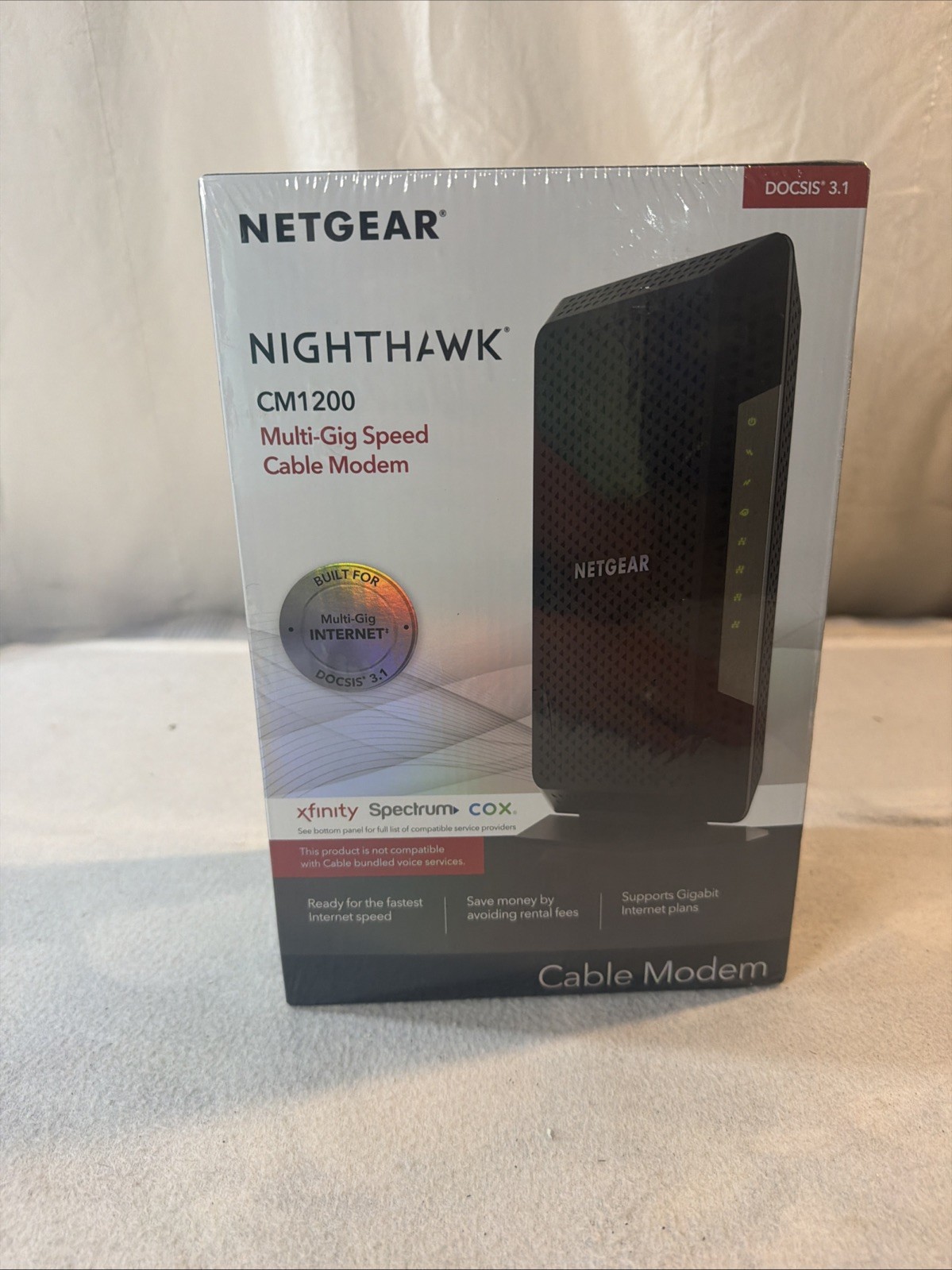 NETGEAR Nighthawk CM1200-100NAS DOCSIS 3.1 Cable Modem SEALED