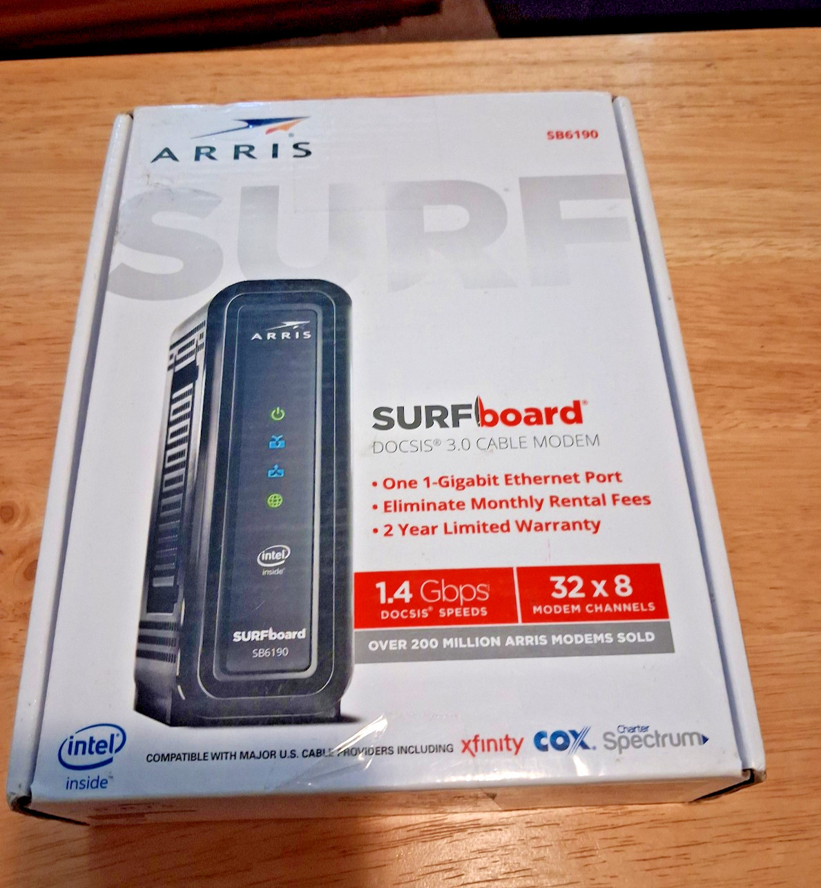 ARRIS SURFboard SB6190 DOCSIS 3.0 Cable Modem 32×8 Gigabit New READ