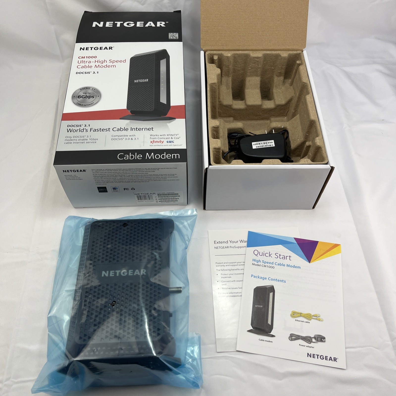 NETGEAR CM1000 Wired-Ethernet (RJ-45) Cable – CM1000100NAS (Black)