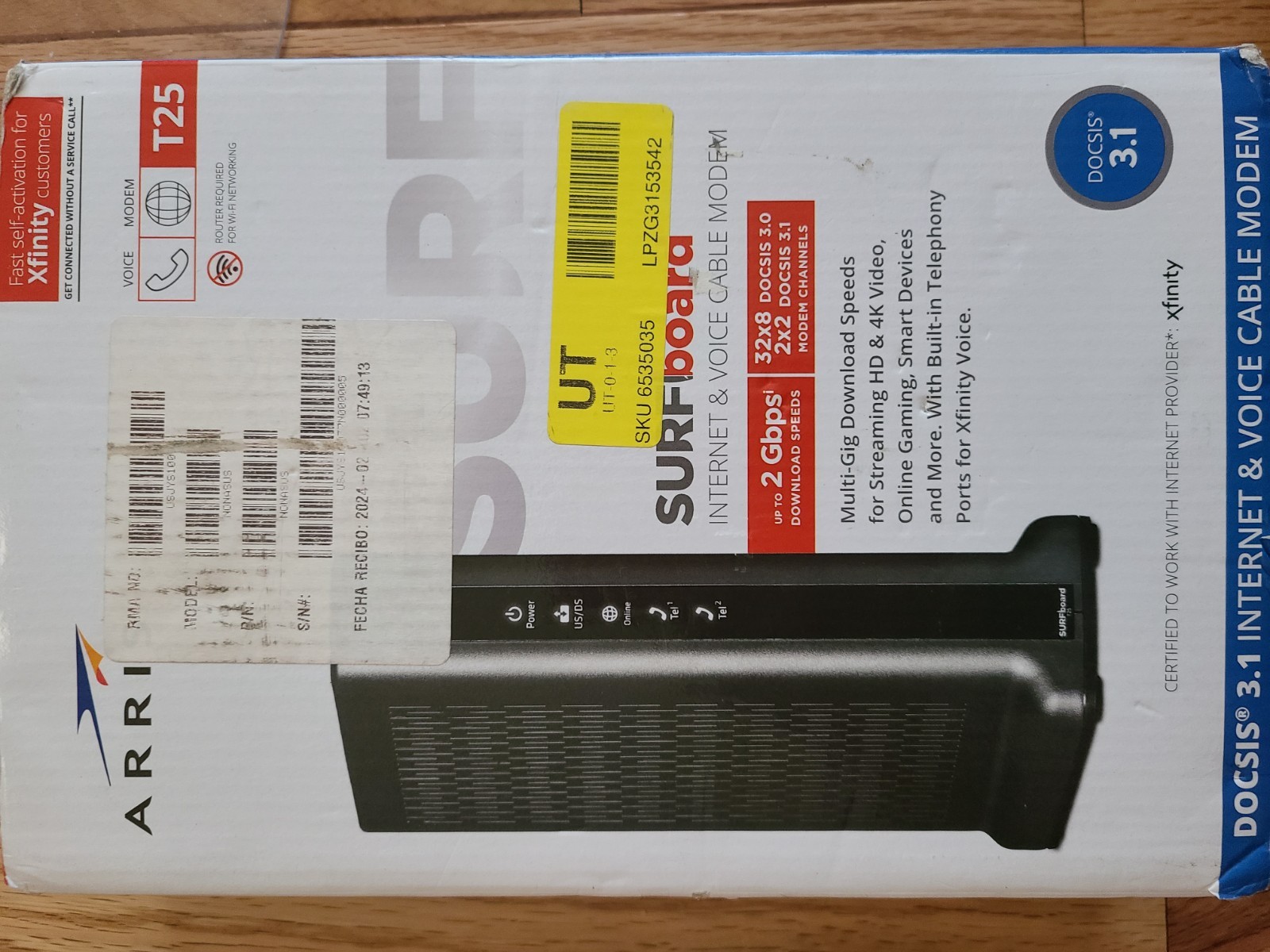 ARRIS Surfboard DOCSIS 3.1 Cable Modem – T25 OPEN BOX