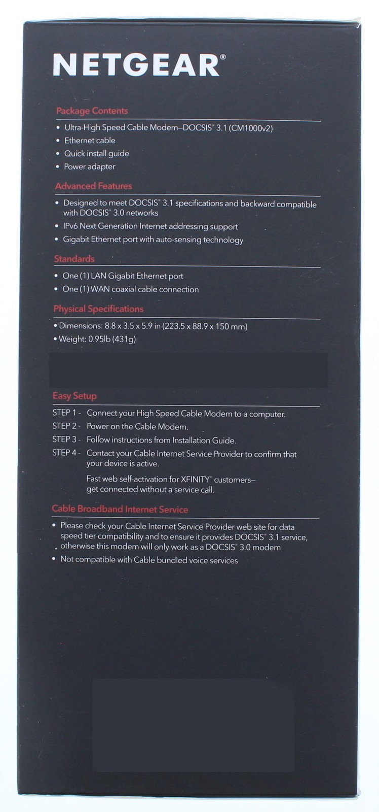 Netgear CM1000 Ultra-High Speed Cable Modem