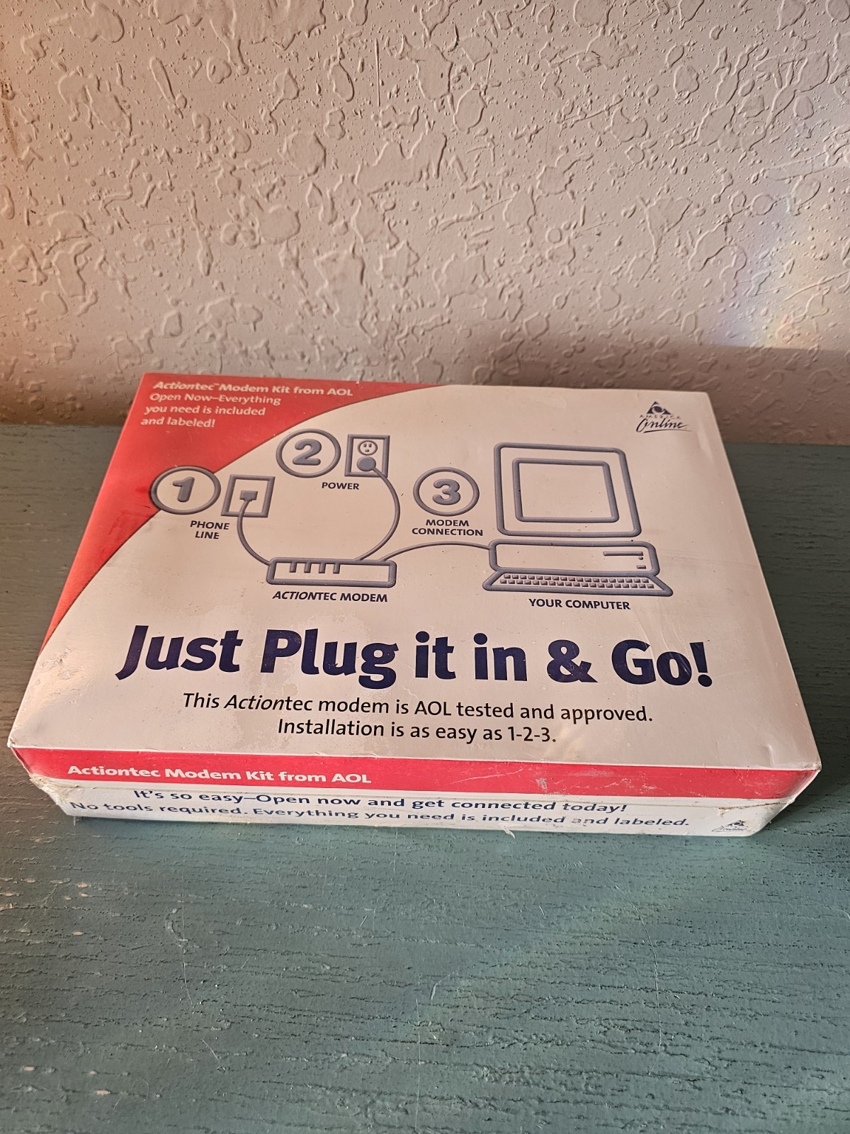 Vintage New/Old Stock Actiontec AOL Dial-Up Modem Kit, Factory Sealed