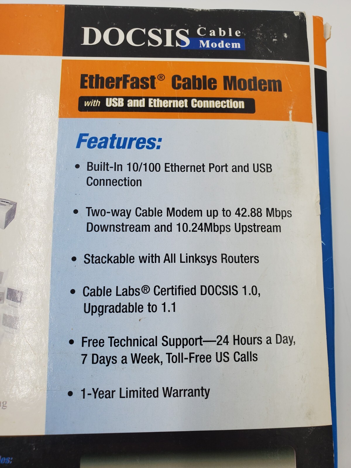 Linksys EtherFast Cable Modem with USB & Ethernet Connections (BEFCMU10 ver. 2)