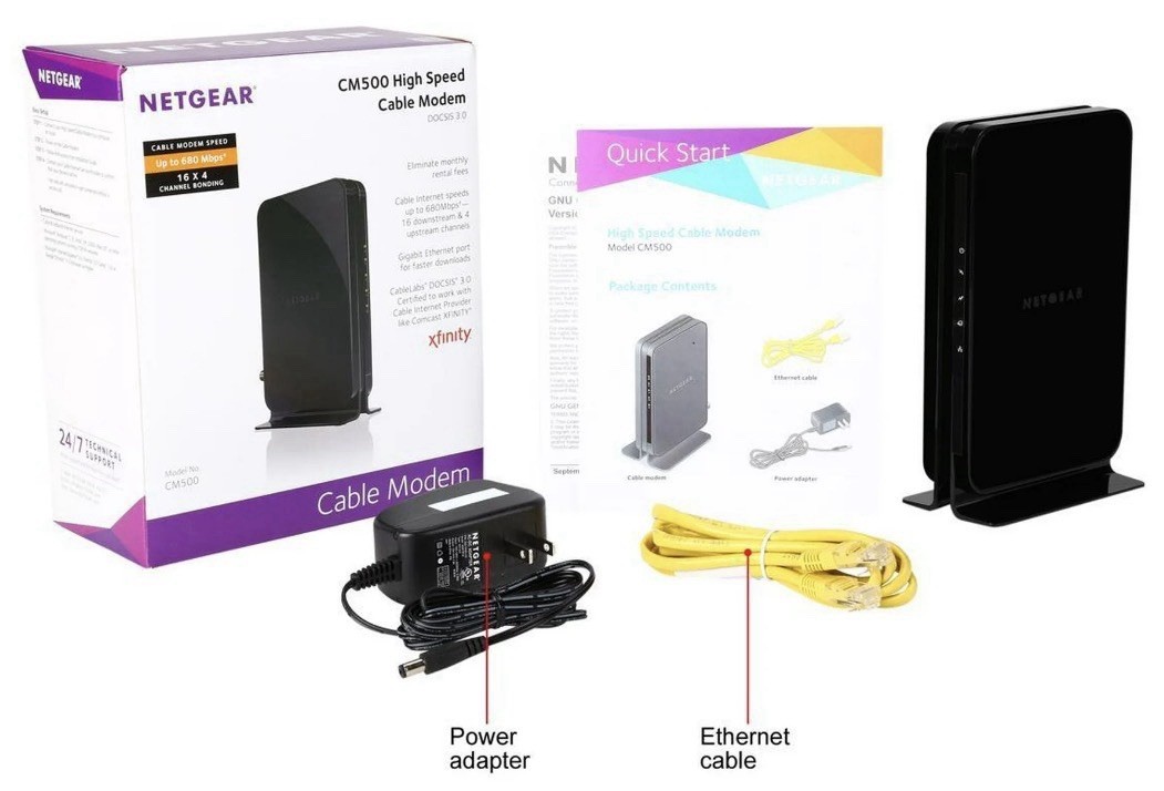 NETGEAR CM500 High Speed Cable Modem 680 Mbps (16×4) Docsis 3.0 FACTORY SEALED!