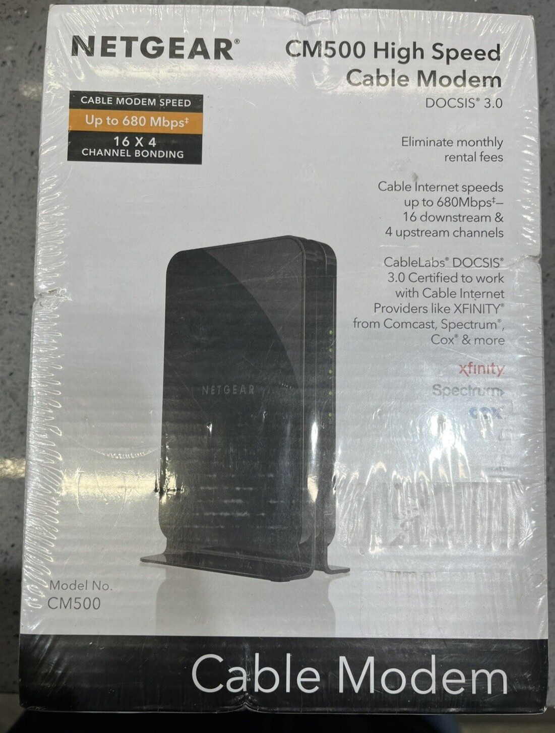 Netgear CM500 Black High Speed Portable Dual Band DOCSIS 3.0 Cable Modem NEW