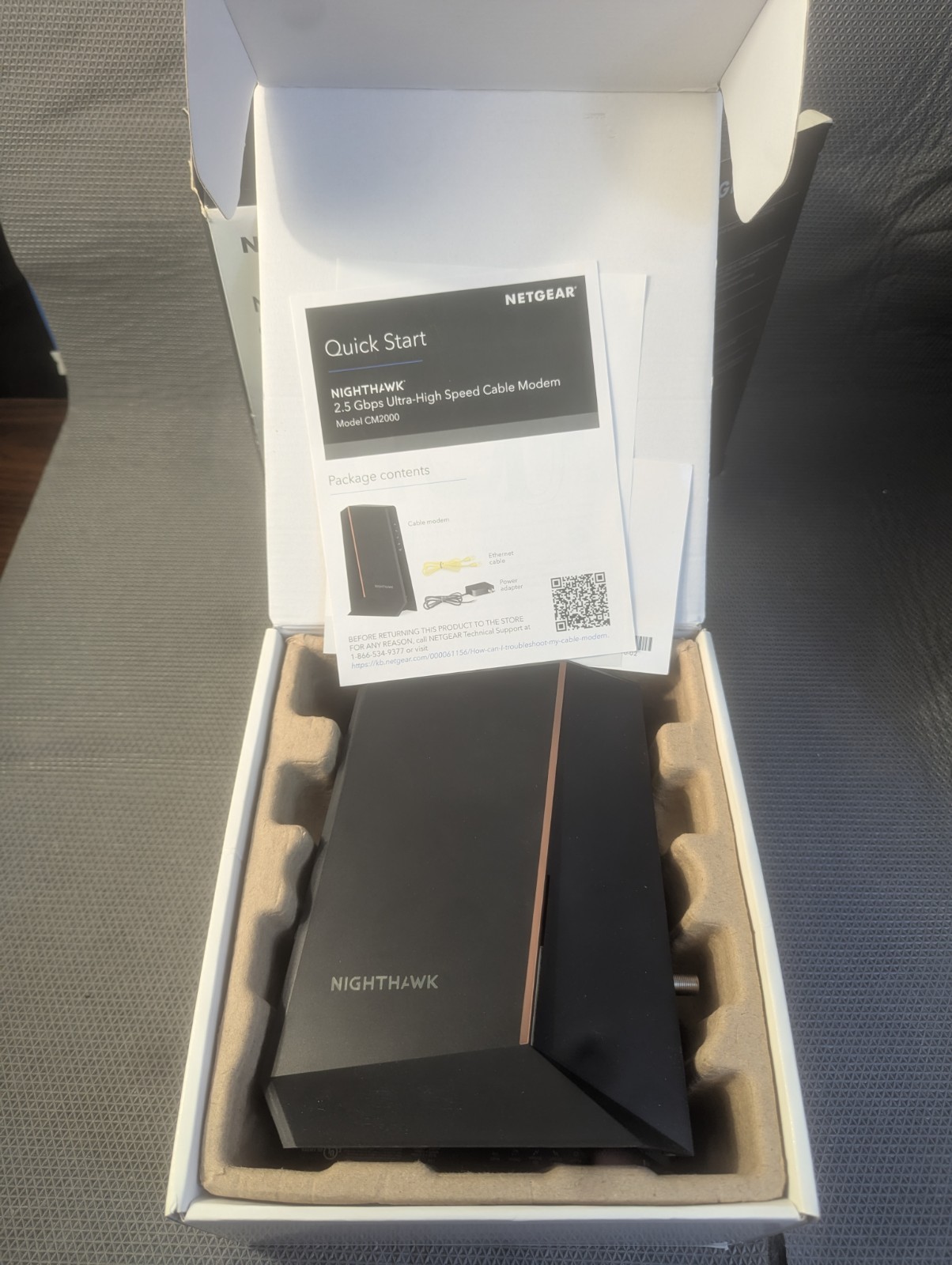 NETGEAR CM2000 Nighthawk 2.5 Gbps Multi Gig DOCSIS 3.1 Cable Modem