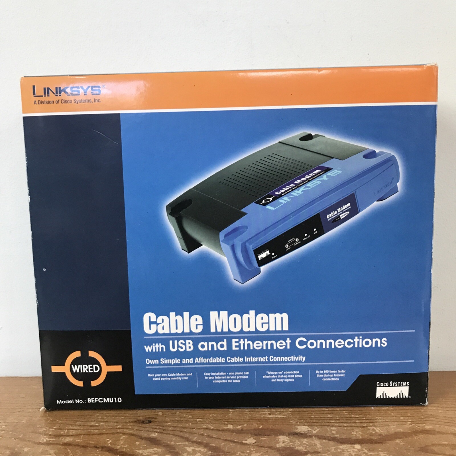 Linksys BEFCMU10 Cable Modem With USB & Ethernet Connections