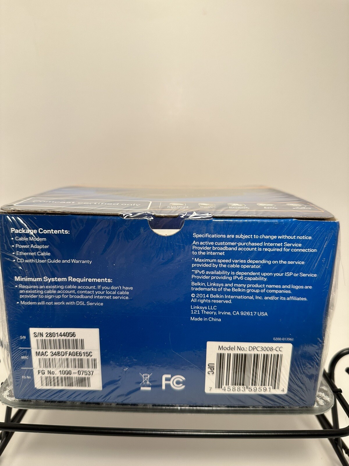 LINKSYS DPC3008 Advanced Cable Modem Comcast Certified Only New Sealed In Box