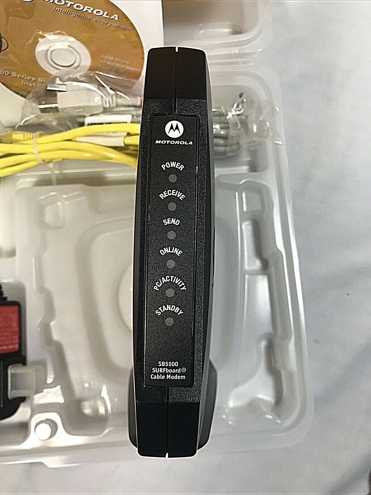 Motorola SURFboard SB5100 Cable Modem 500887-025-00 AC Adapter CD Disk Bundle
