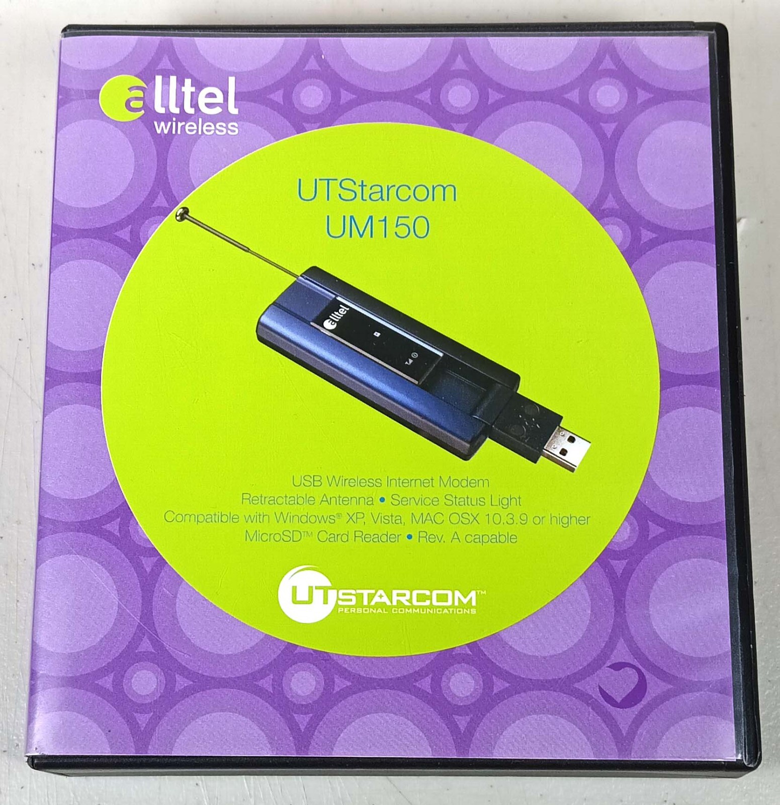 Alltel UTStarcom UM150 USB Wireless Modem Micro SD Card Reader Retractable Ant