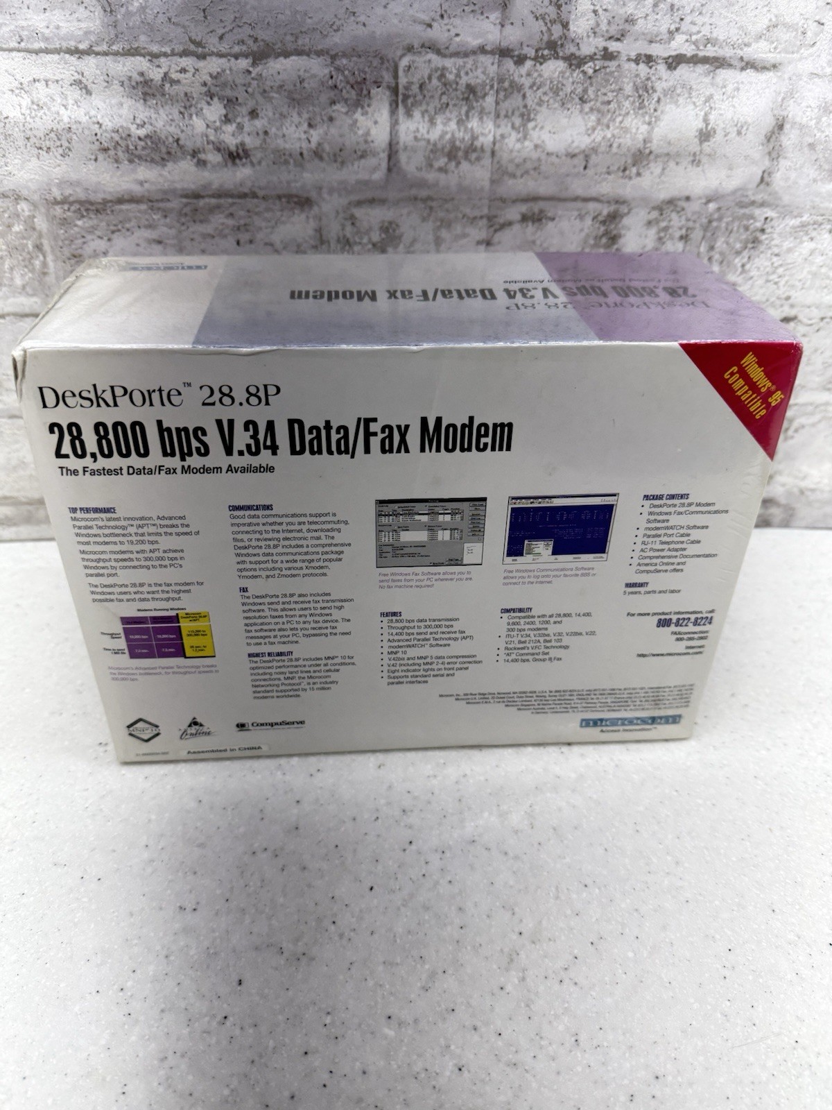 Vintage Collectable External Data Fax modem Microcom Desk porter 28.8P Sealed