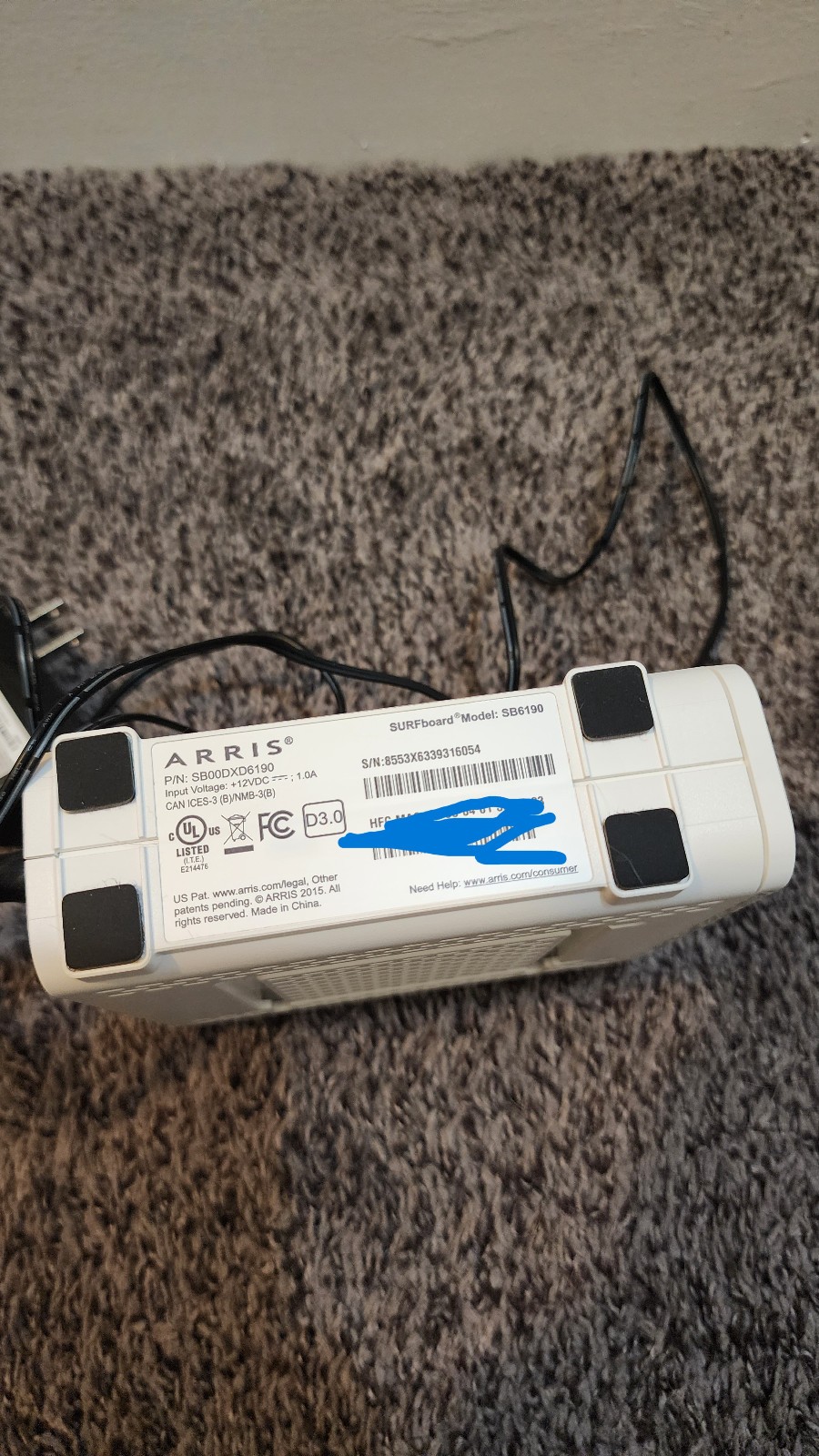 Used ARRIS SURFboard DOCSIS 3.0 Cable Modem – SB6190