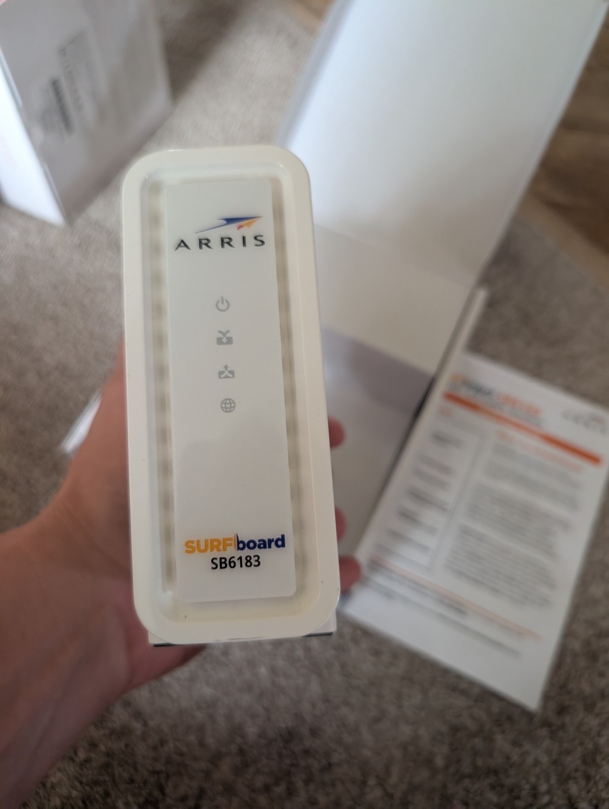 ARRIS SURFboard SB6183 Cable Internet Modem Gaming Speed White NEW Open Box