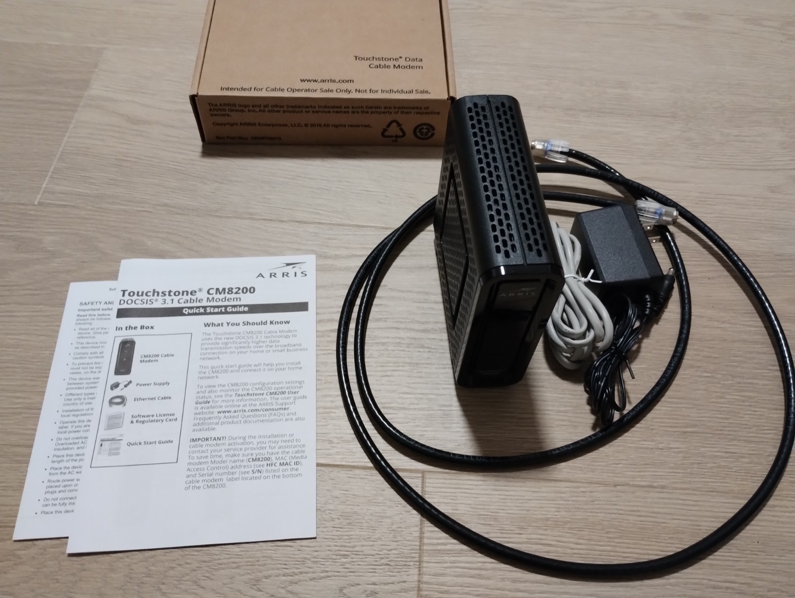 ARRIS Touchstone CM8200A DOCSIS 3.1 Cable Modem + 100 ft cable