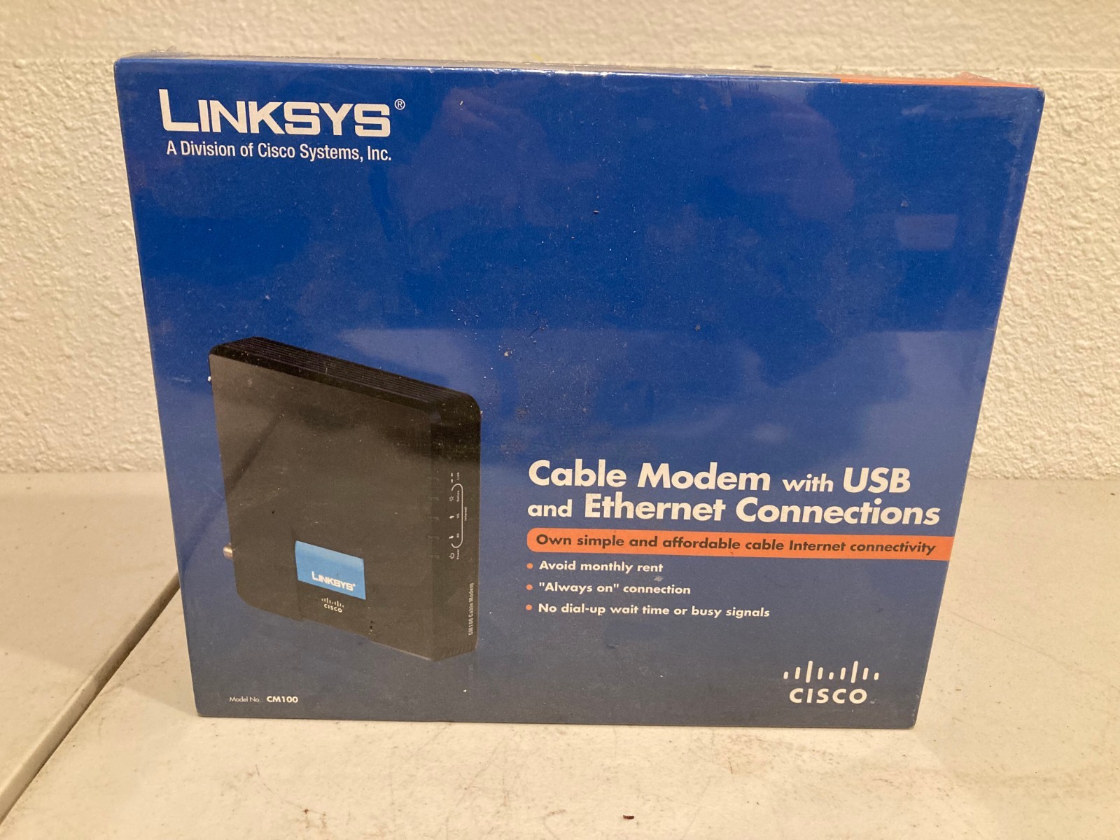 Linksys Cisco CM100 (CM100-RM) Cable Modem with USB & Ethernet Connections