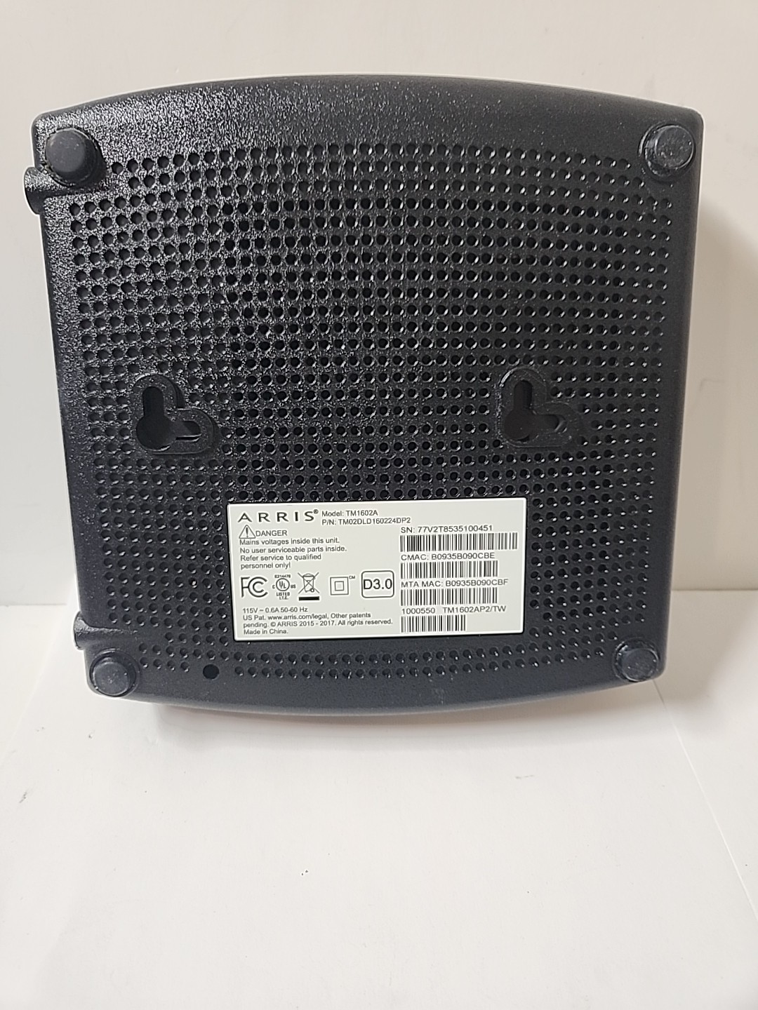 ARRIS Touchstone TM1602A DOCSIS 3.0 E-MTA with Power Cable Open Box