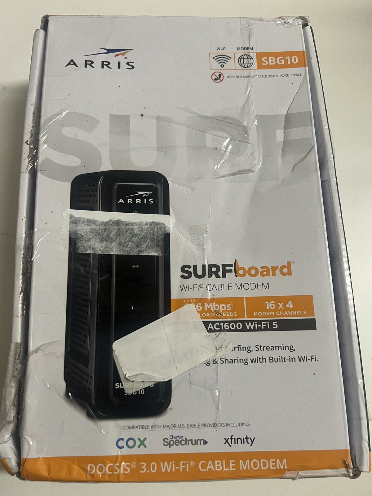 ARRIS SBG10 SURFboard AC1600 DOCSIS 3.0 WI-FI CABLE MODEM *box Damage/ 3