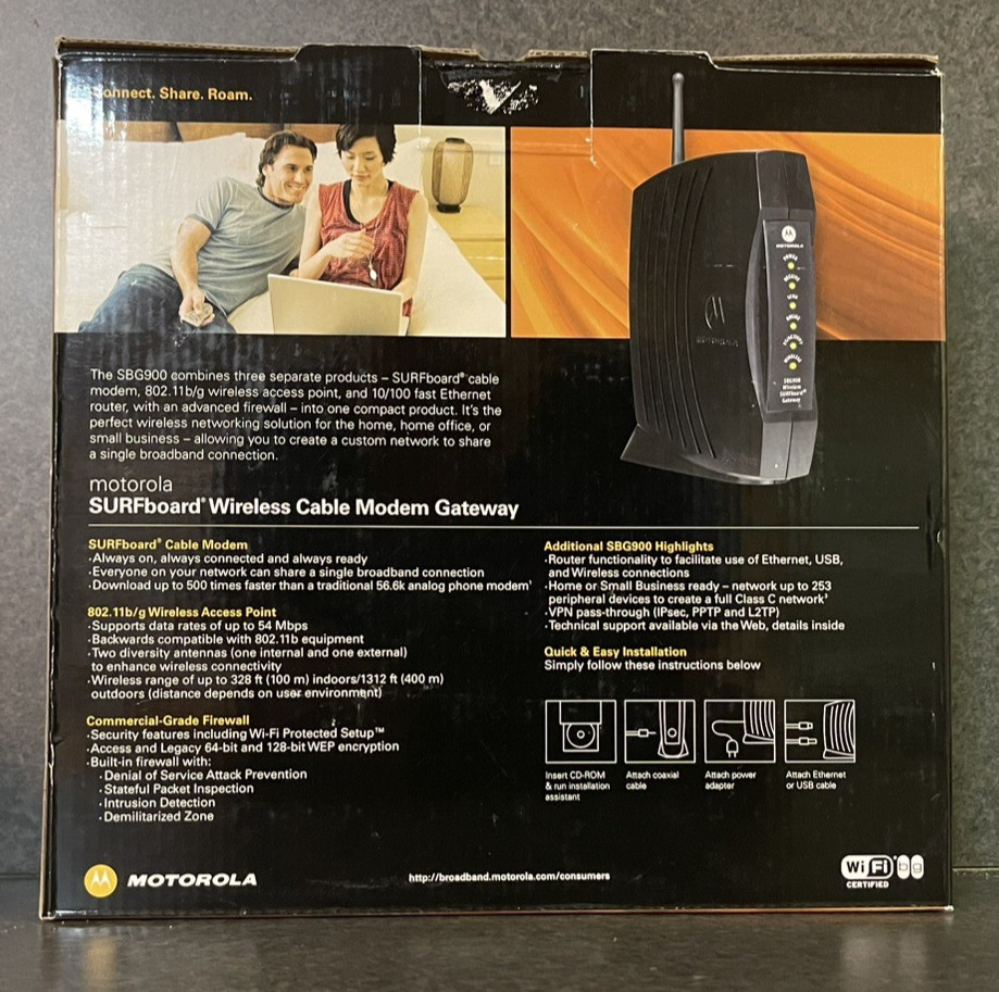 MOTOROLA SB1520 SURFBOARD WIRELESS CABLE MODEM WITH ADAPTER