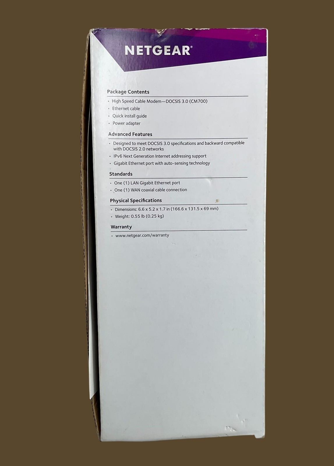 Netgear CM700 High Speed Cable Modem DOCSIS 3.0 Up To 1.4Gbps Xfinity Spectrum &