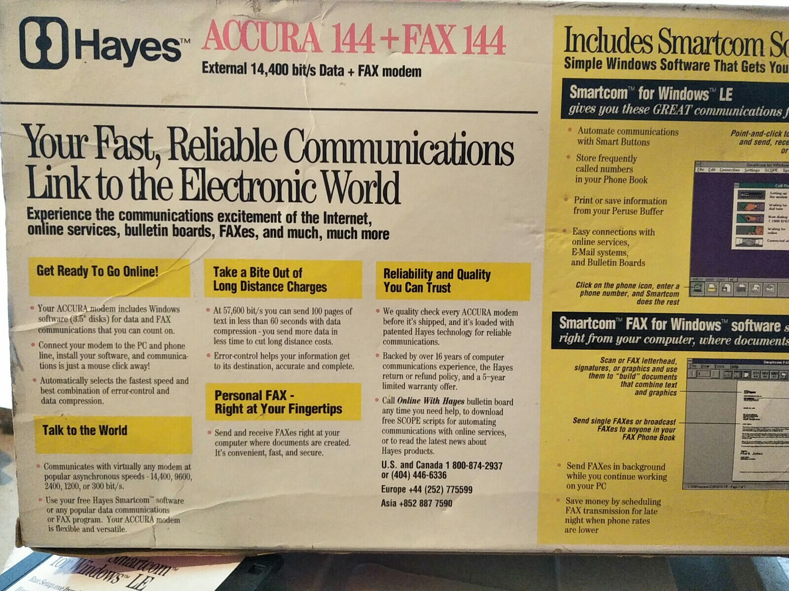 HAYES 5150AM ACCURA 14400 + FAX144 EXTERNAL MODEM. New, orig box, docs & softwar